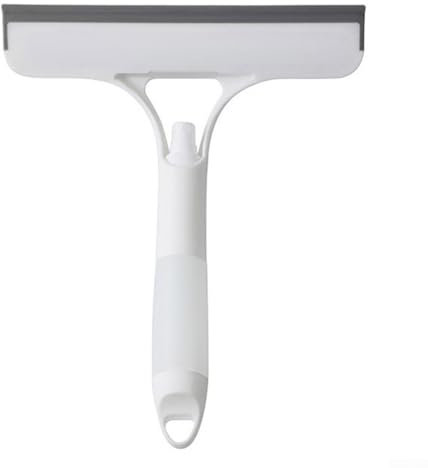 Limpiador de vidrio raspador de silicona para una fácil eliminación de la suciedad y la mugre en los baños (blanco)