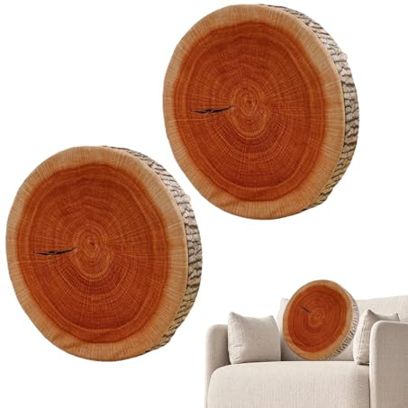 Rrlihjgu Cuscini Decorativi,Morbido Circolare per Sedute a Terra | Decorazione Realistico Naturale 2 Pezzi per Soggiorno Camera da Letto Hotel Campeggio Esperienza Domestica Accogliente