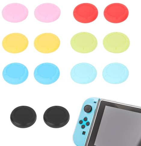Lot de 14 capuchons de rechange pour Nintendo Switch, accessoires de joystick en silicone, joystick pour Switch/Lite Joystick 3D (sept couleurs)