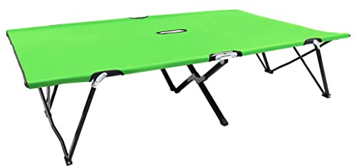 mtlskopl Double Sun Lounger Green 48.8x76.4x17.3in Outdoor Folding Chaise for Patio Garden Camping 600D Polyester Steel Frame Holds 529 lbs Portable Reclining Tanning Chair