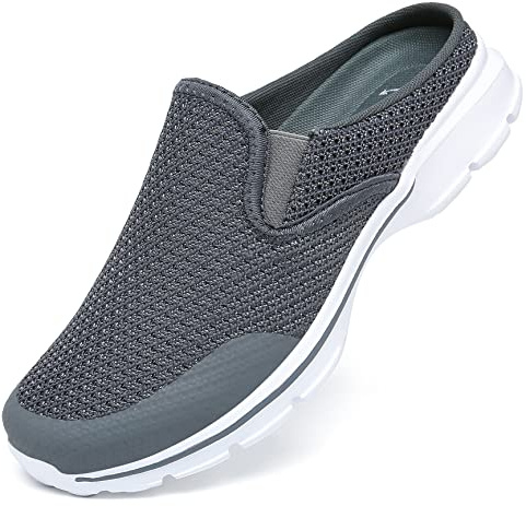 CELANDA Zoccoli e Sabot Donna Uomo Ciabatte Leggero Traspiranti Pantofole da Casa Comode Antiscivolo Scarpe da Giardino Spiaggia all'aperto, Grigio Scuro 36 EU