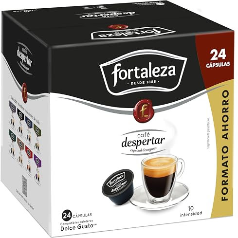 Café Fortaleza – Cápsulas Compatibles con Dolce Gusto, Sabor Despertar, Intenso, Especial Desayuno, 100% Arábica, Tueste Natural, Pack 24 x 3 - Total 72