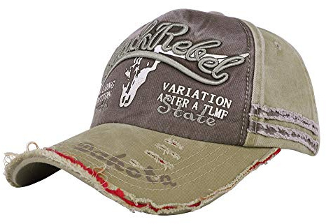 Unisex Vintage Baseball Cap Cotton Sun Hat Adjustable Distressed Snapback Cap Edge Grinding Do Old Hat Travel Peak Cap Outdoor Sports Cap for Women Men Running Fishing Hiking Camping Beach 55-60CM