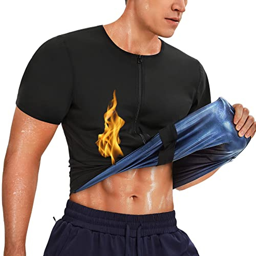 Bingrong Débardeur de Sudation Homme Gilet Sauna T Shirt Fitness Sudation Sport Corset Sauna Minceur Gaine Amincissante Neoprene Body Shaper (Noir, M)