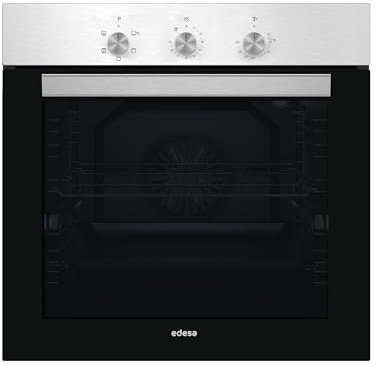 Edesa Forno multifunzione EOE-6020 X/A da 80 l. 7 Programmi cotti. Facile da pulire. Guide laterali telescopiche. 2 vassoi smaltati. Finitura in vetro nero e pannello di controllo inossidabile