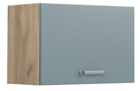 Vicco Hängeschrank R-Line, hängender Küchenschrank, Blau-Grau/Goldkraft Eiche, 60 cm Flach