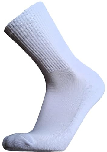 AMAL SOCKS Calze Sportive Uomo Donna, Plantare in Spugna Cotone Traspiranti, Calzini Caviglia Adatti per Corsa Tennis Ciclismo|Pack da 6 Paia| (IT, Numero, 36, 45, Regular, Regular, Bianco)