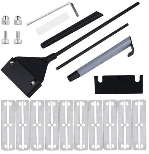 PEUTIER 22pcs Aquarium Algae Scraper Set, 24.4 inch Extendable Handle Aquarium Scraper with 10 Blades 2 in 1 Fish Tank Remover Scraper Fish Tank Cleaner Aquarium Accessories Glass Cleaning Tools Kit