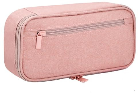 Husalsea Large Federmäppchen, Mäppchen Für die Lagerung verwendet, Mäppchen Teenager, Rosa Federmappe Mädchen, Schlampermäppchen Mehrschichtig, Schulsachen Leicht zu Sortieren