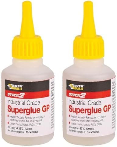 Everbuild Stick2 General Purpose Superglue – Industrial Grade – High Strength – Rapid Setting – Clear – 20g (Pack of 2)