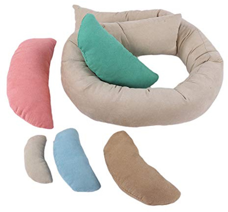 Qudinip Kudde nyfödd fotografi, mjuk baby poserar kudde set med fluffigt foder för 1–3 månader spädbarn, unisex, söt fotorekvisita