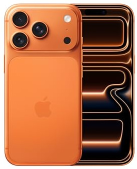 Apple iPhone 17 Pro 256 GB: 6,3 Display mit ProMotion bis zu 120 Hz, A19 Pro Chip, bahnbrechende Batterielaufzeit, Pro Fusion Kamera-System mit Center Stage Frontkamera; Cosmic Orange