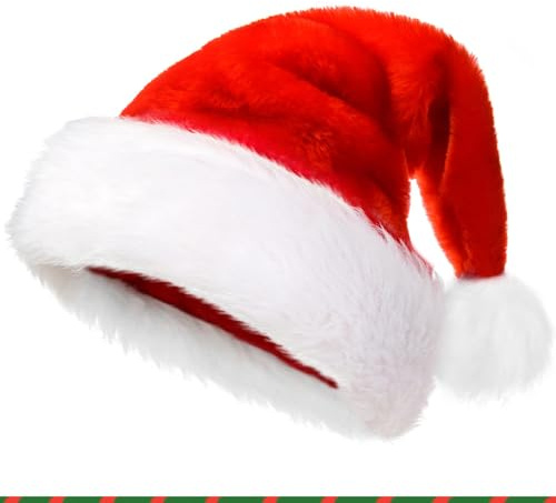 Evadollina Christmas Hat, Santa Hat, Christmas Cap, Thick Short Fleece for Comfort and Cold Protection (40 x 30 cm)