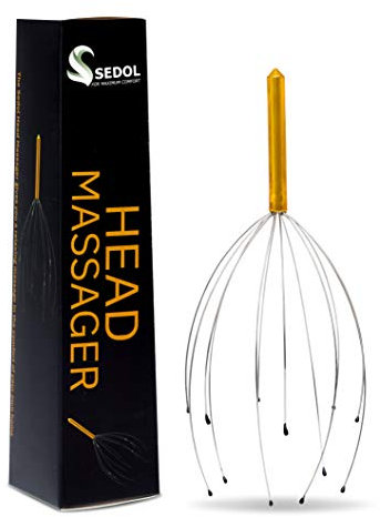SEDOL Head Massager Scalp Tool – 12-Prong Manual Head Scratcher & Hair Massager for Relaxation, Stress Relief & Scalp Stimulation – Portable Handheld Massage Tool for Men & Women – Gift for Christmas