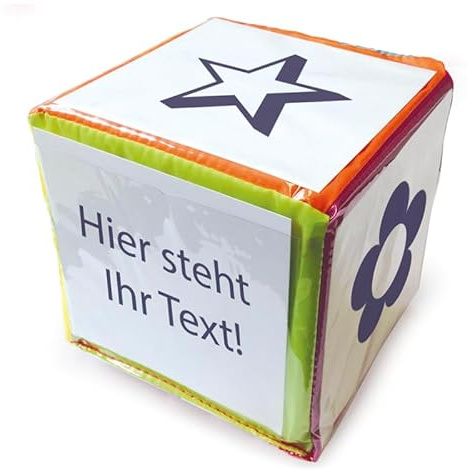 TimeTEX Blanko-Würfel mit Einstecktaschen 15 cm | Bewegungswürfel zum Lernen und Spielen, universell gestaltbar