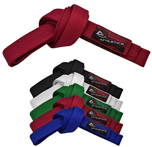 Kampsport karatebälte, 100 % bomull med flera sömnadsbälten för BJJ, Judo, Taekwondo och Karate (röd, 260)