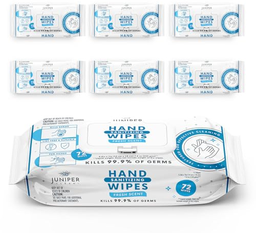 Juniper CLEAN Hand Sanitizing Wipes, 432 Count Soft Flow (Pack of 6)