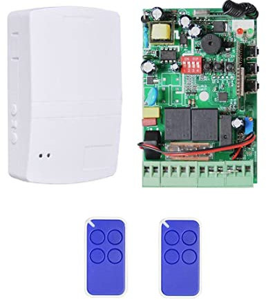Centralita universal para compuerta de garaje, compuerta de motor + 2 mandos a distancia con bloque de terminales de control externo