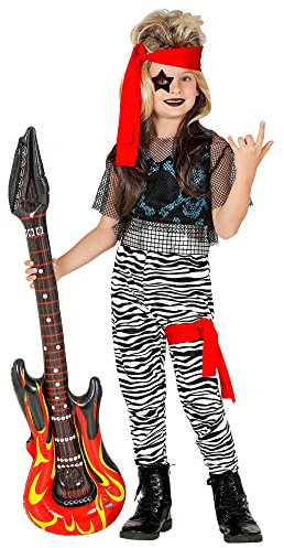 W WIDMANN MILANO Party Fashion - Kinderkostüm Rockstar, 80er Jahre, Bandmitglied, Rocker, Faschingskostüme