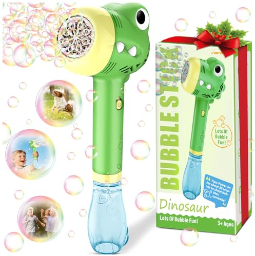 Dinosaur Bubble Toys Wand for Kids: Outdoor Toys for Toddler Boys & Girls - Garden Yard Party Bubble Fun - Automatic Bubble Maker Gift Idea