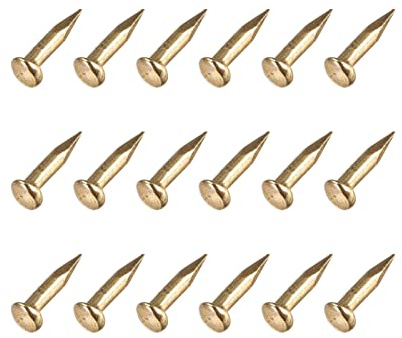 METALLIXITY Piccoli Chiodi (1.2x6mm) 200pz, Carbonio Acciaio Piccoli Materiale Chiodi - per Famiglia Lavorazione Legno, Ottone Tono