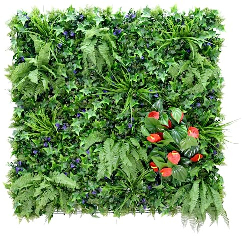 Ark Mat Artificial Plant Flower Living Wall Panels Realistic Indoor/Outdoor Garden 1 Piece 1m x 1m Home, Office, Cafe, Shop, Salon, Wedding (Hedgerow)