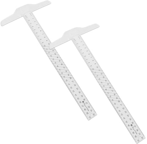 SWYSGS 30 cm (12 tum) junior T kvadrat plast transparent t-linjal för ritning och allmänt layoutarbete