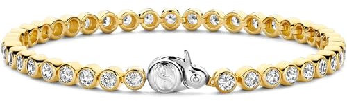 Ti Sento Milano Armband der Marke Armband aus Sterlingsilber mit weißem Zirkonia und Gelbgold-Beschichtung. Schmuck mit Zirkon. Das Gewicht beträgt 0,0125. Die Referenz lautet 2842ZY, Sterling-Silber
