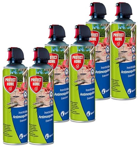 Pack AHORRO de 6 unidades. PROTECT HOME - PROTECT HOME - Insecticida persistente para exteriores. Eficaz contra mosquitos y mosquito tigre, ideal para balcones, terrazas y jardines.