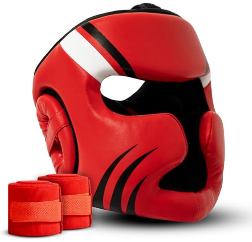 Venda Elastica 4m y Casco de Boxeo para Hombre y Niño - Equipo MMA