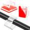 Pack de 50 Support de Câble Autocollant,Clips de câble,Serre-Câbles & Organisateur de Câbles sur le Bureau,pour éclairage extérieur,Voiture, Bureau, Maison, décoration Lumineuse(Transparent)