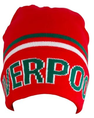 RAEES® Knitted Unisex Red Beanie Hat LFC Fans - Soft, Fleece Lined, Warm, Winter Accessories with Bold Black & Embroidered Logo – Perfect for Football Supporters, One Size