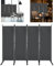 Suusolny 225x180cm Stoff Paravent KlappbareFreistehende Raumteiler Trennwand Sichtschutz Sichtschutzwand Balkon Umkleide Sichtschutz Spanische Wand Mit Erdnägeln & Kabelbinder 4tlg Dunkelgrau