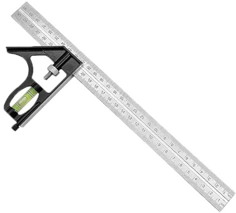 Combination Square, Dimensional Adjustable Set Square, Engineers Easy Reading Set Square Carpentry, Square Tool Level for Accurate and Adjustable Woodworking Measurement
