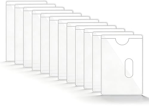 WENRENMK 12 Piezas Funda Tarjeta Credito - Fundas Cartas Transparentes con Perforaciones - Adecuado para Almacenar y Proteger Tarjetas de Identificación, Tarjetas de Metro y Tarjetas Bancarias