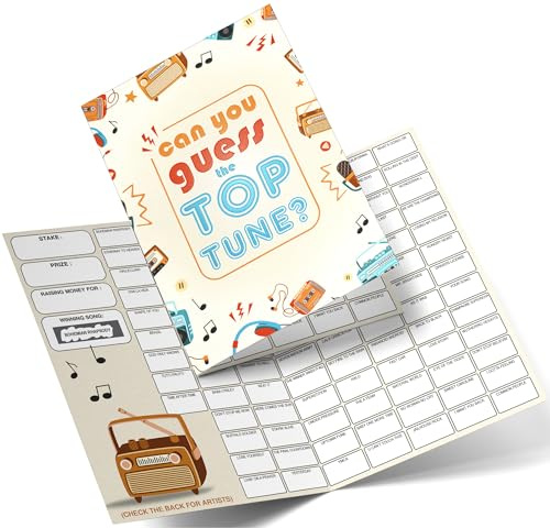 Fundraiser Name The Top Tune Fundraising Scratch Card A4 Size - 100 Names - Double Sided 330gsm Card