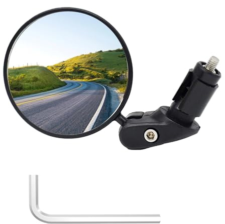 leruiyezs Retrovisor Bicicleta,para Manillar 16-22 mm,Ø75mm,Convexo HD,Giratorio 360° Plegable Ajustable,Con Llave Allen,Universal para E-Bike,Carretera,MTB,Accesorios Bicicleta,Espejos de Bicicleta