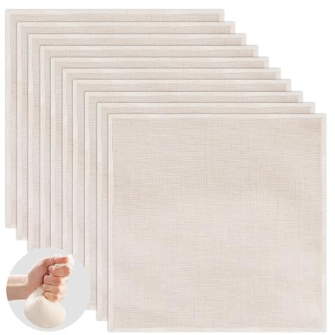 10pcs Tela Filtrante Algodon Reutilizable, 50x50cm Paños de Muselina para Cocinar, sin Blanquear Cheese Cloth, Colador de Tela para Queso, Tofu, Zumos y Cocina