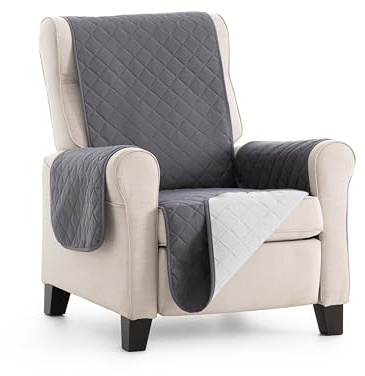 fundabel® Funda Cubre Sillón Due Acolchada, 1 Plaza (55 cm), Gris