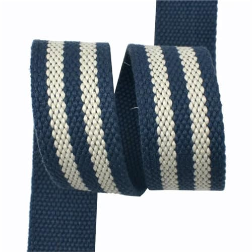 Fettuccia Nastro in tela da 2 metri e 38 mm, a righe, for cucire borse, tracolle, nastri sbiechi, accessori for decorazioni fai te(Color-07)