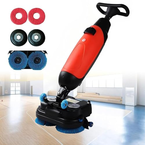 Lucidatrice per Pavimenti Commerciale a 360 Giri/Min, Lavapavimenti Elettrica Leggera Da 43 Cm, Lucidatrice per Pavimenti, 360 Giri/Min, Copertura 1200㎡/H, Lavapavimenti per Spazi Commerciali Red