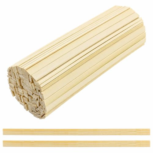 110 varillas de madera de bambú para manualidades, barras de madera rectangulares de 20 cm de largo, 9 x 3 mm, listones de madera planos, espátulas de madera, para modelismo, manualidades