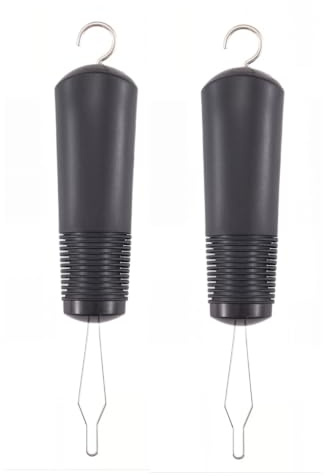 Enfile Bouton et Tirette Fermeture Eclair Noir 2 Pieces Crochet de Bouton a Une Main Aide a l'Habillage Quotidien Dispositif d'Assistance Pratique pour Chemises Pantalons Vestes et Manteaux