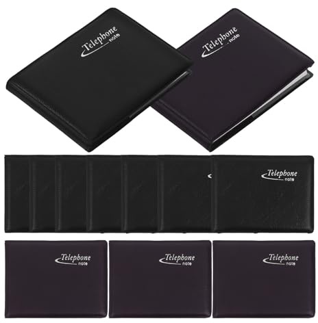 jojofuny Libreta de Direcciones Pequeña de Papel Negro, Paquete de 12 Piezas, Organizador Telefónico Portátil Fácil de Llevar para Registro de Números de Teléfono