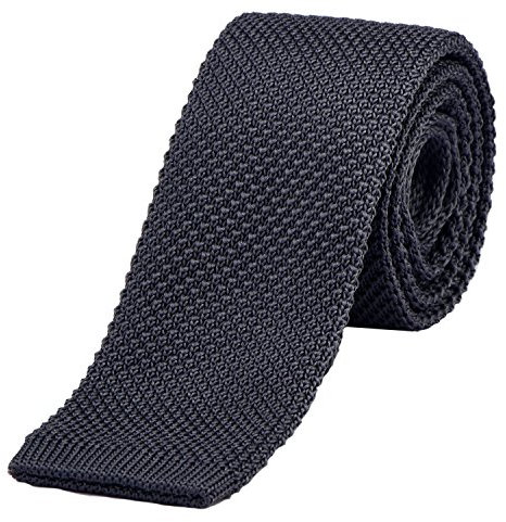 DonDon schmale Strickkrawatte 5 cm - grau anthrazit