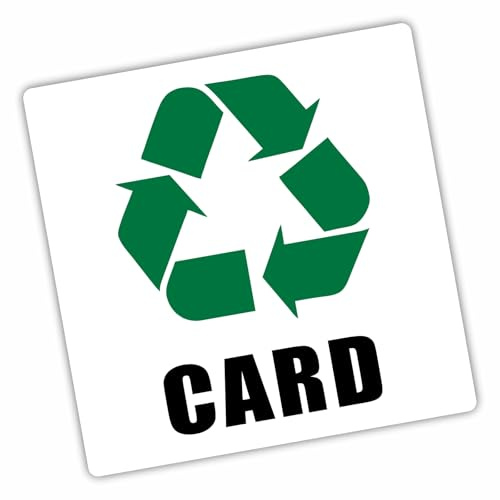 1 x R20 Card Recycling Sticker Green onto White 100mm Recycle Logo Sign,Bin,Waste,Environment,Tub,Tubs,Container,Containers,Cardboard,Paper,Board Decal