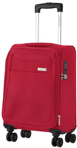 CarryOn Air Valise Cabine Souple 55cm - Bagage a Main Extensible 41 LTR avec Serrure TSA et Poche Frontale (Rouge, Petit)