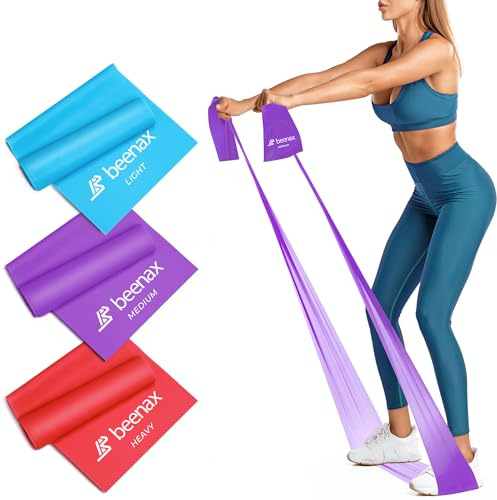 Beenax Resistance Band For Men & Women - Exercise Band to Build Muscle, Flexibility, Strength for Pilates, Yoga, Rehab, Stretching, Fitness, Gym, Physio, Strength Training and Workout