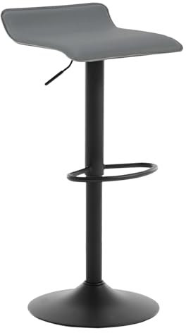 WOLTU Barhocker, Höhenverstellbarer Barstuhl, 360° drehbarer Bistrohocker mit Fußstütze, aus Kunstleder Metall, für Bar Küche Theke Café, Grau+Schwarz