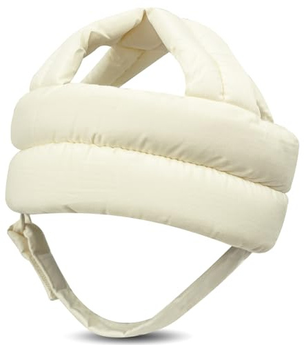 REFLYAWAY Baby-Kopfschutz, Babyhelm zum Krabbeln, Gehen, keine Beulen, Sicherheitskopf, verstellbare Schutzkappe zum Gehen, Spielen (Beige)